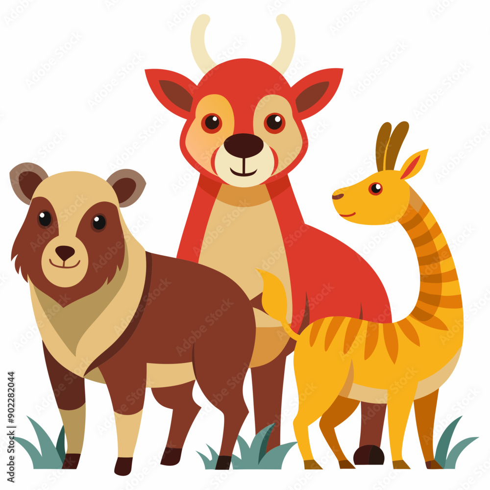 Naklejka premium Animals Day Silhouette Vector Illustration