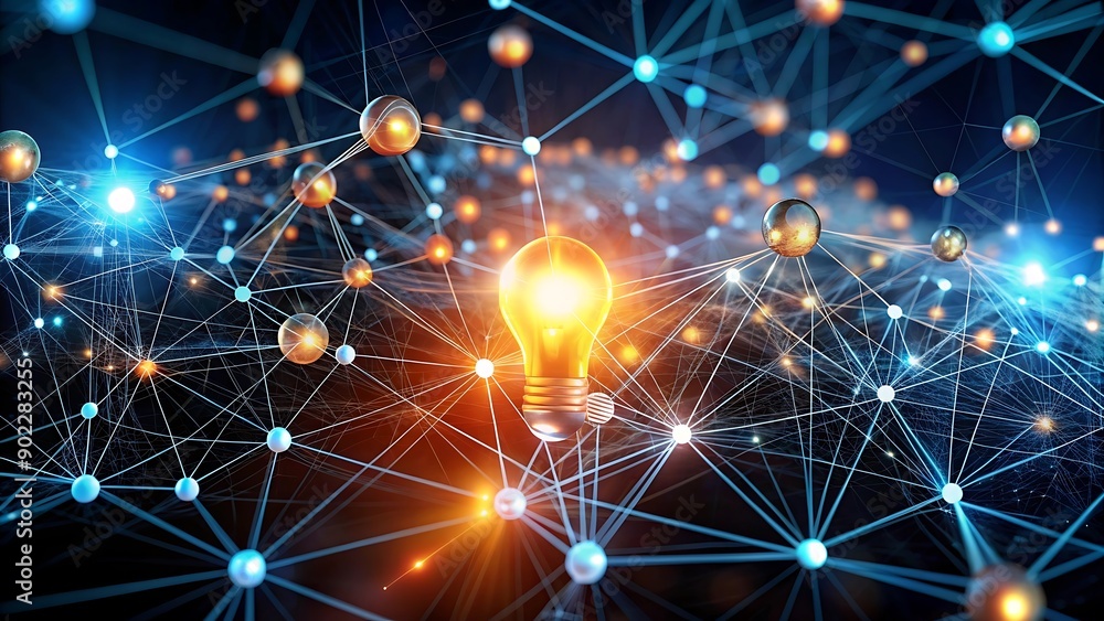 Fototapeta premium Bright Idea In Network.