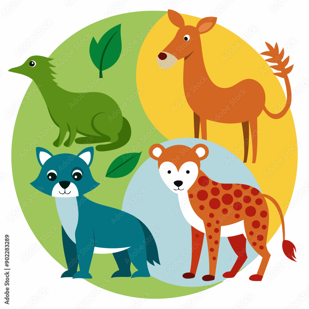 Animals Day Silhouette Vector Illustration Animals Day Silhouette Vector Illustration