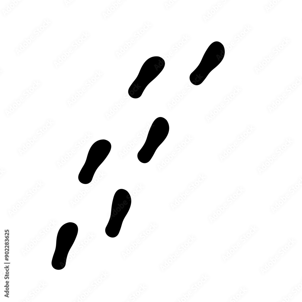 Step footprints paths, vector icon Illustration. isolated on white background Step footprints paths, vector icon Illustration. isolated on white background