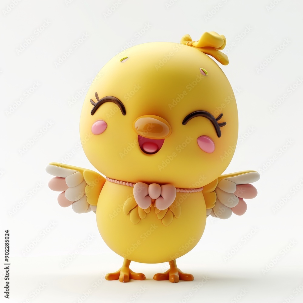 Obraz premium cute chick isolated on white background