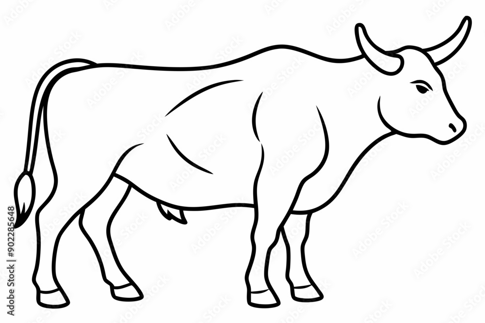 Bull line art vector illustration Bull line art vector illustration