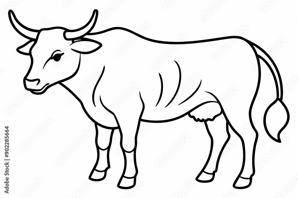 Bull line art vector illustration Bull line art vector illustration