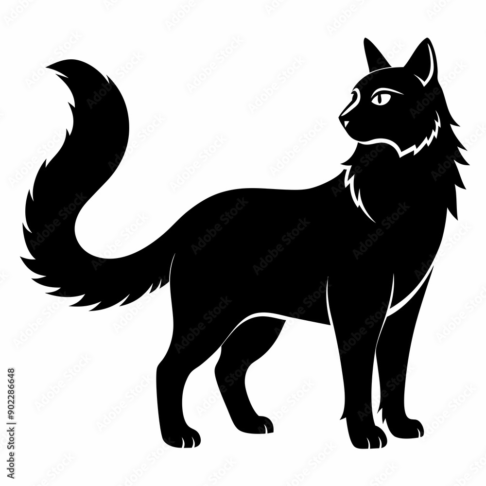 Obraz premium American Curl Black silhouette