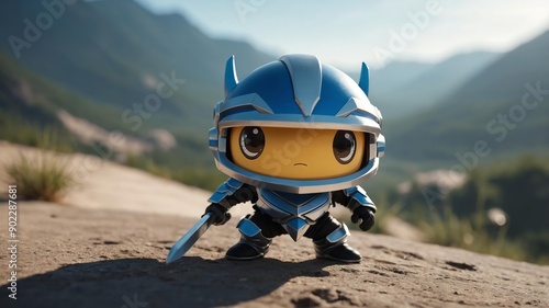 Obraz na płótnie 3d cute lancer isolated in white background