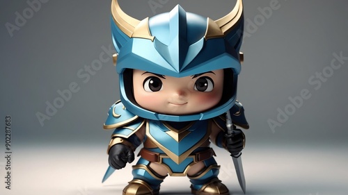 Obraz na płótnie 3d cute lancer isolated in white background
