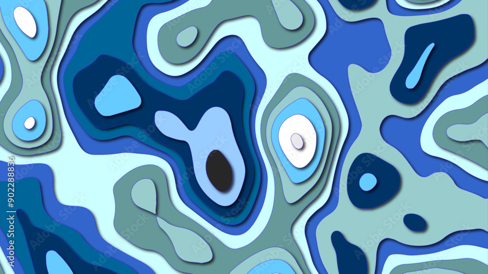 Multi layers blue color texture 3D paper cut layers in gradient vector banner.Abstract paper cut art background design for website template. Multi layers blue color texture 3D paper cut layers in gradient vector banner.Abstract paper cut art background design for website template.