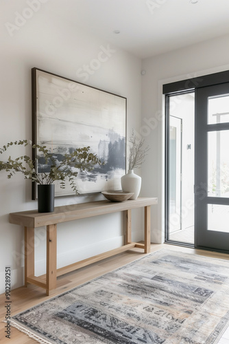 A minimalist modern entryway