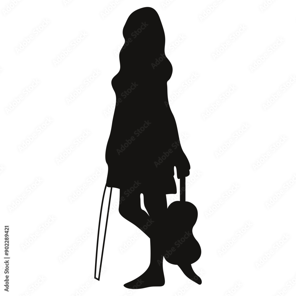 Black Silhouette of Jazz Musician. Flat Vector Graphic Illustration Black Silhouette of Jazz Musician. Flat Vector Graphic Illustration