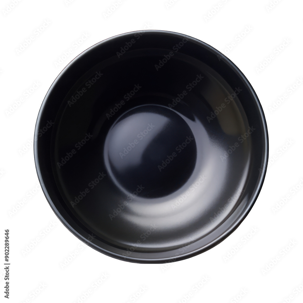 Empty black bowl top view isolated on transparent background Empty black bowl top view isolated on transparent background