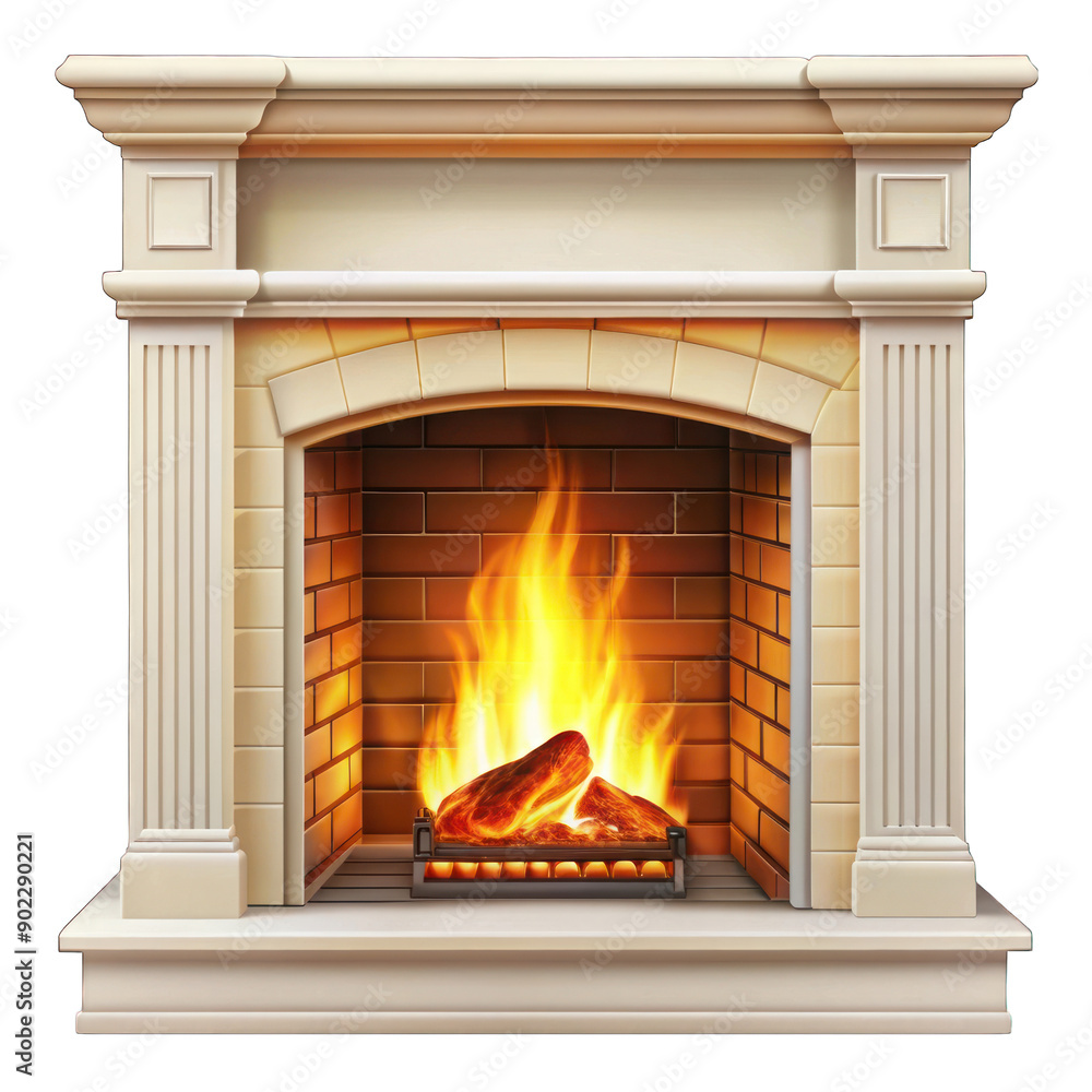 Fire in the fireplace isolated on transparent background Fire in the fireplace isolated on transparent background