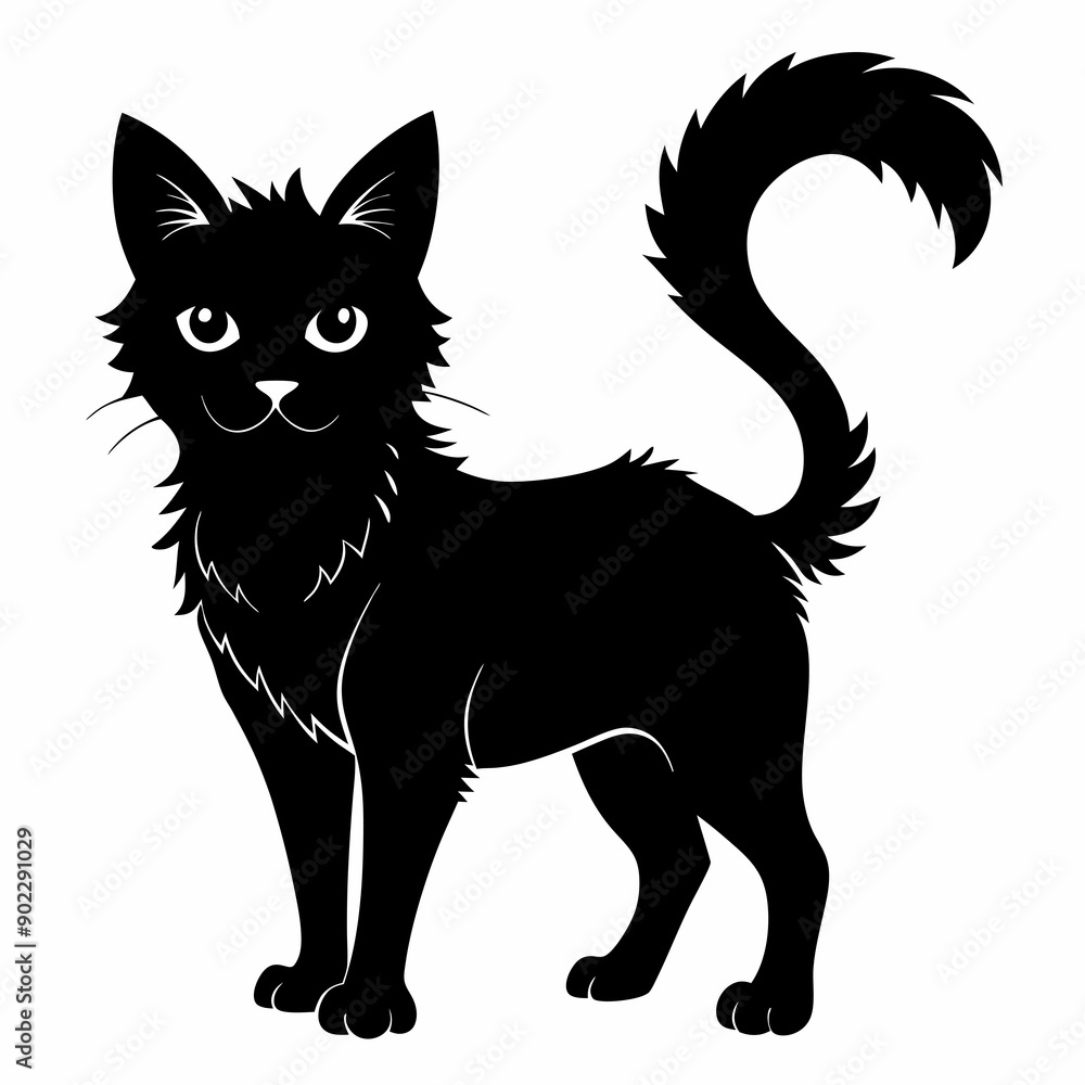 Obraz premium Highlander cat Black silhouette