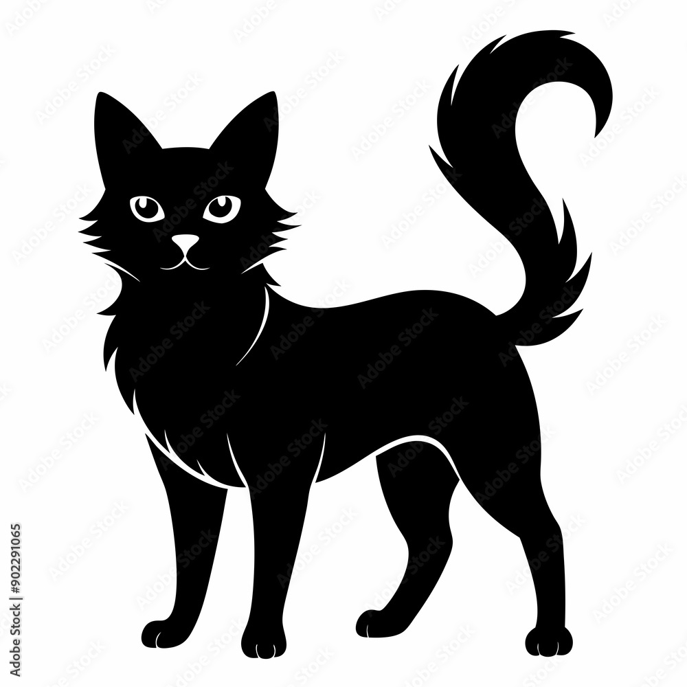 Highlander cat Black silhouette Highlander cat Black silhouette