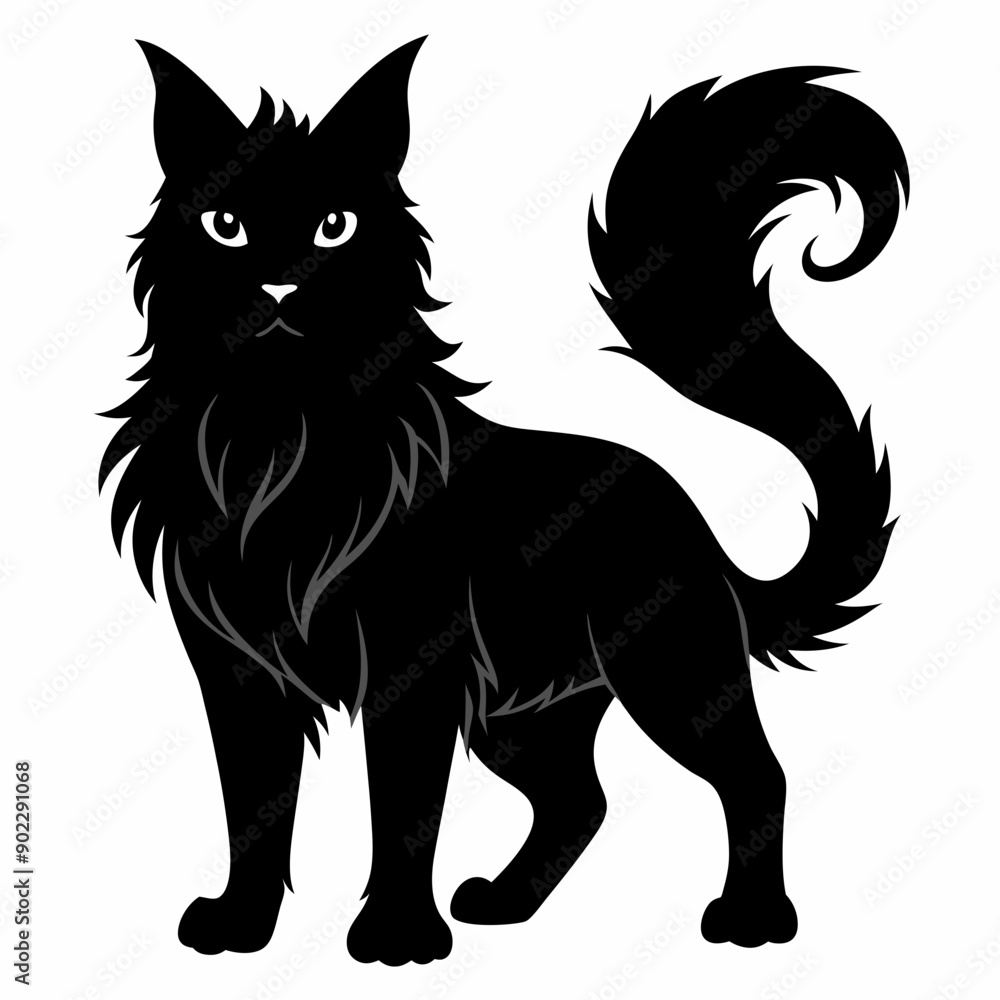 Obraz premium Highlander cat Black silhouette