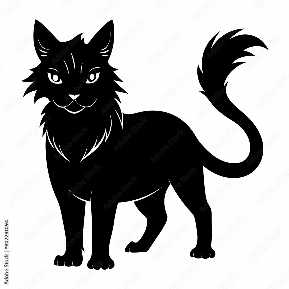 Obraz premium Highlander cat Black silhouette
