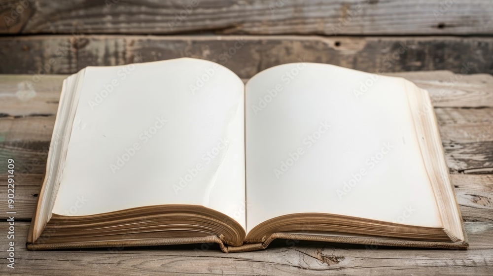 Fototapeta premium Empty white sheets in a hardback book