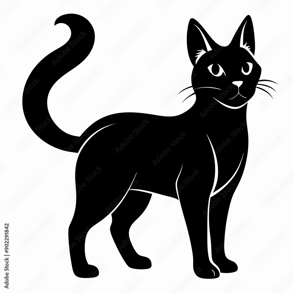 Japanese Bobtail Black silhouette Japanese Bobtail Black silhouette