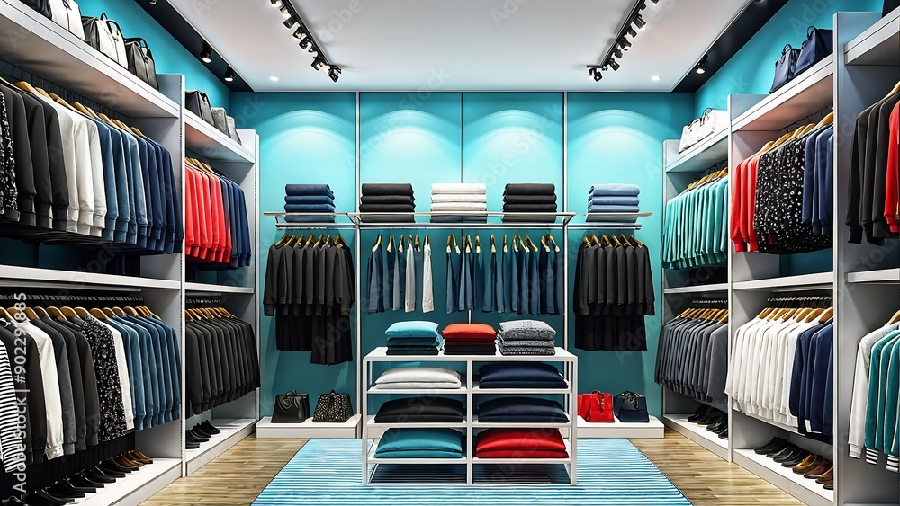 Fototapeta premium Clothing store, clothes shop,Generative AI