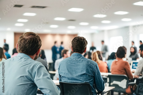 Wallpaper Mural Rear View of Two Men Listening to a Presentation Torontodigital.ca