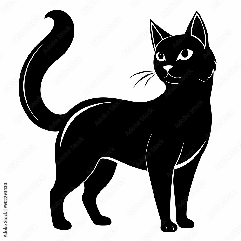 Korean Bobtail Black silhouette Korean Bobtail Black silhouette