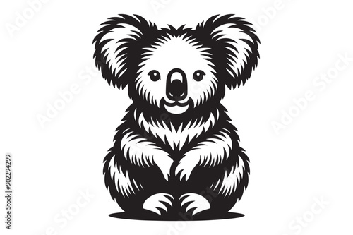 koala animal silhouette vector illustration - Generative AI photo