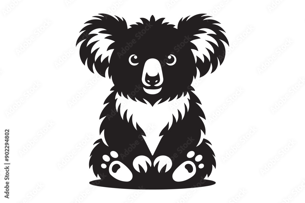 koala animal silhouette vector illustration - Generative AI koala animal silhouette vector illustration - Generative AI