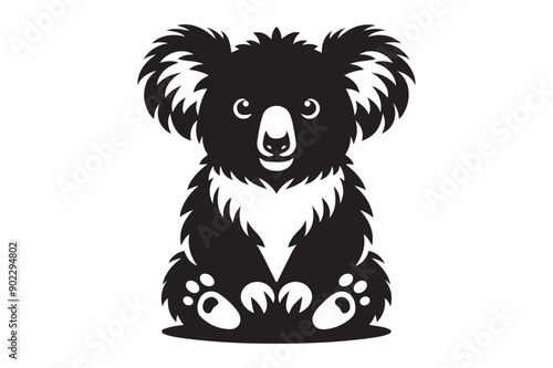 koala animal silhouette vector illustration - Generative AI photo