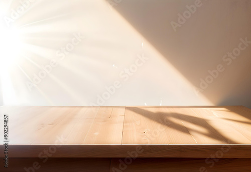 Sunlit Wooden Table