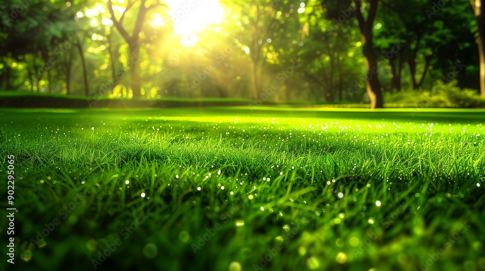 A vibrant green grass field in a park, with the sunlight filtering through the trees, creating a peaceful and serene atmosphere. A vibrant green grass field in a park, with the sunlight filtering through the trees, creating a peaceful and serene atmosphere.