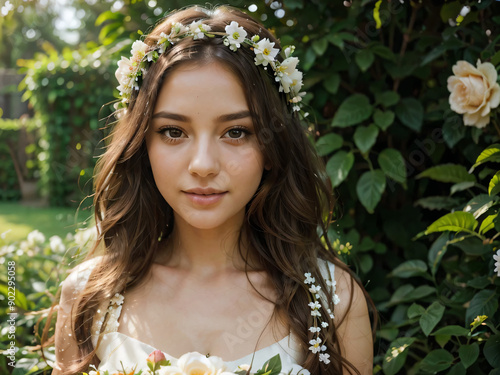 portrait of a woman with flowers