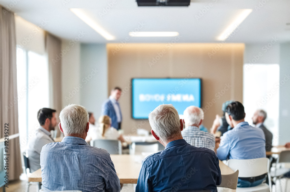 Back View of Attendees at a Business Meeting Back View of Attendees at a Business Meeting