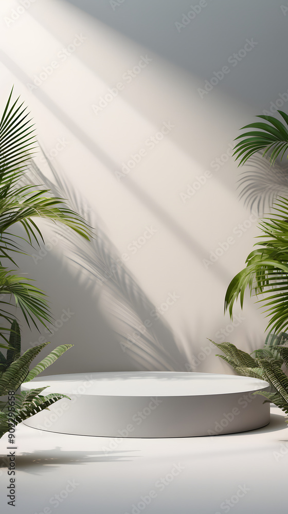 Obraz premium grey tone e-commerce product display 3d stage background image