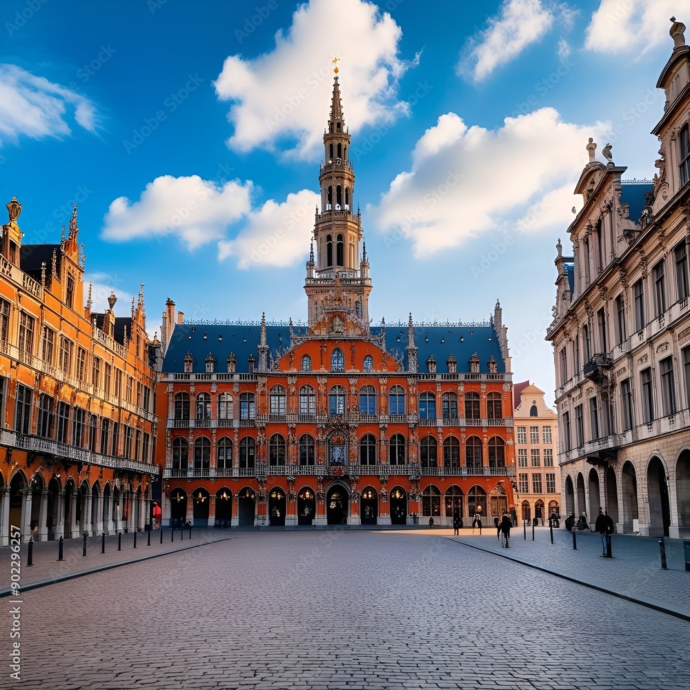 Naklejka premium Historic Grand Place of Brussels
