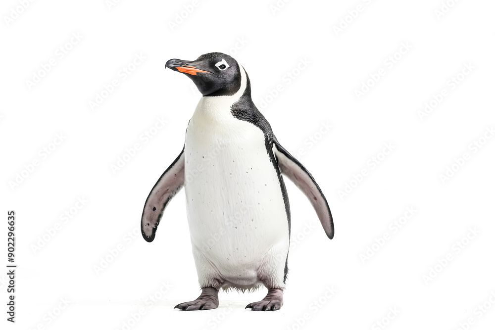 Fototapeta premium Penguin standing on white background