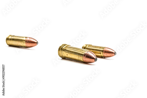 Three Bullets on a White Background