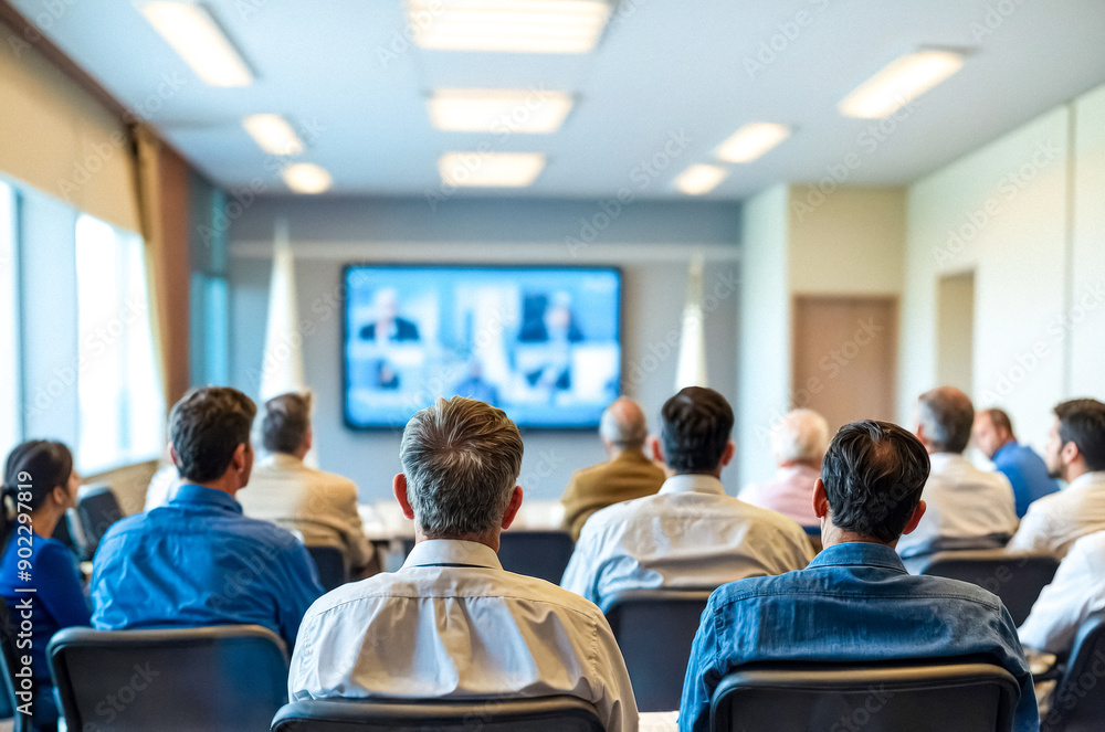 Fototapeta premium Businesspeople Attending Meeting in Conference Room