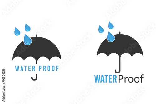 waterproof vector with umbrella 
