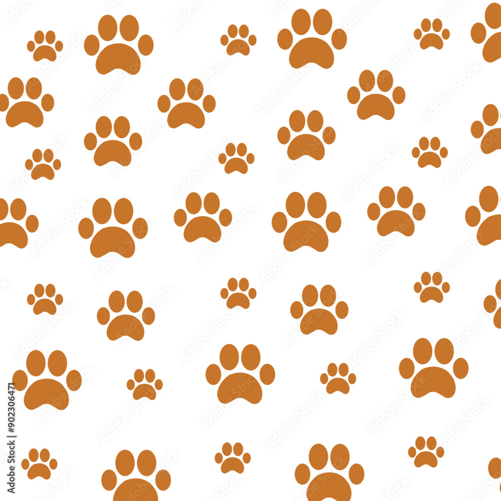 Fototapeta premium Paw Seamless Pattern
