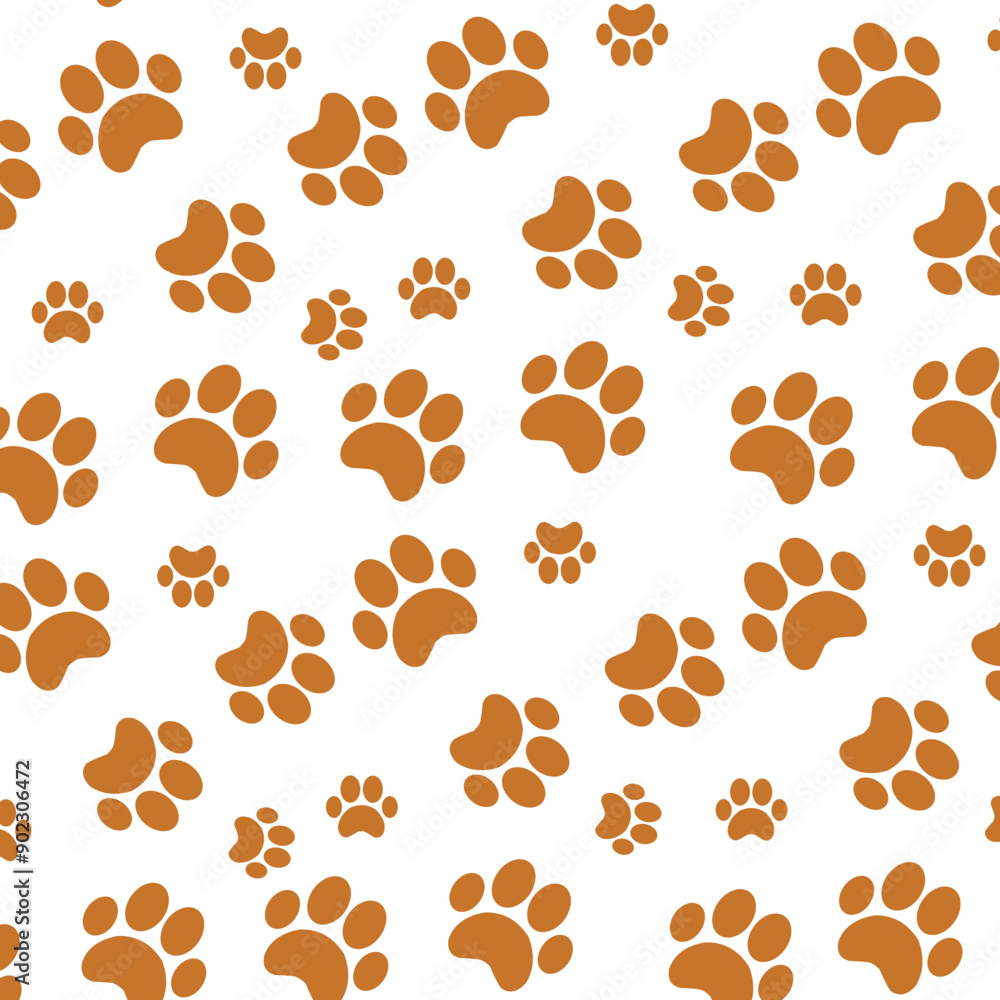 Fototapeta premium Paw Seamless Pattern