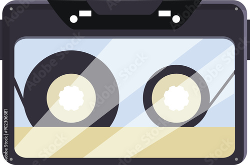 Audio cassette is playing music, bringing back memories of the past