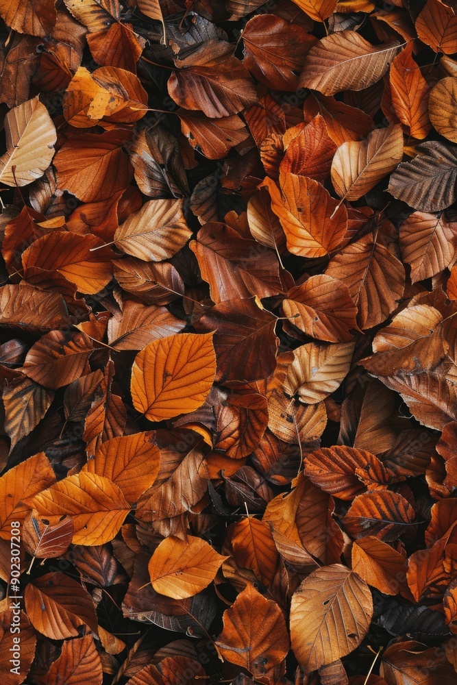 Fototapeta premium Laying Leaves on Ground
