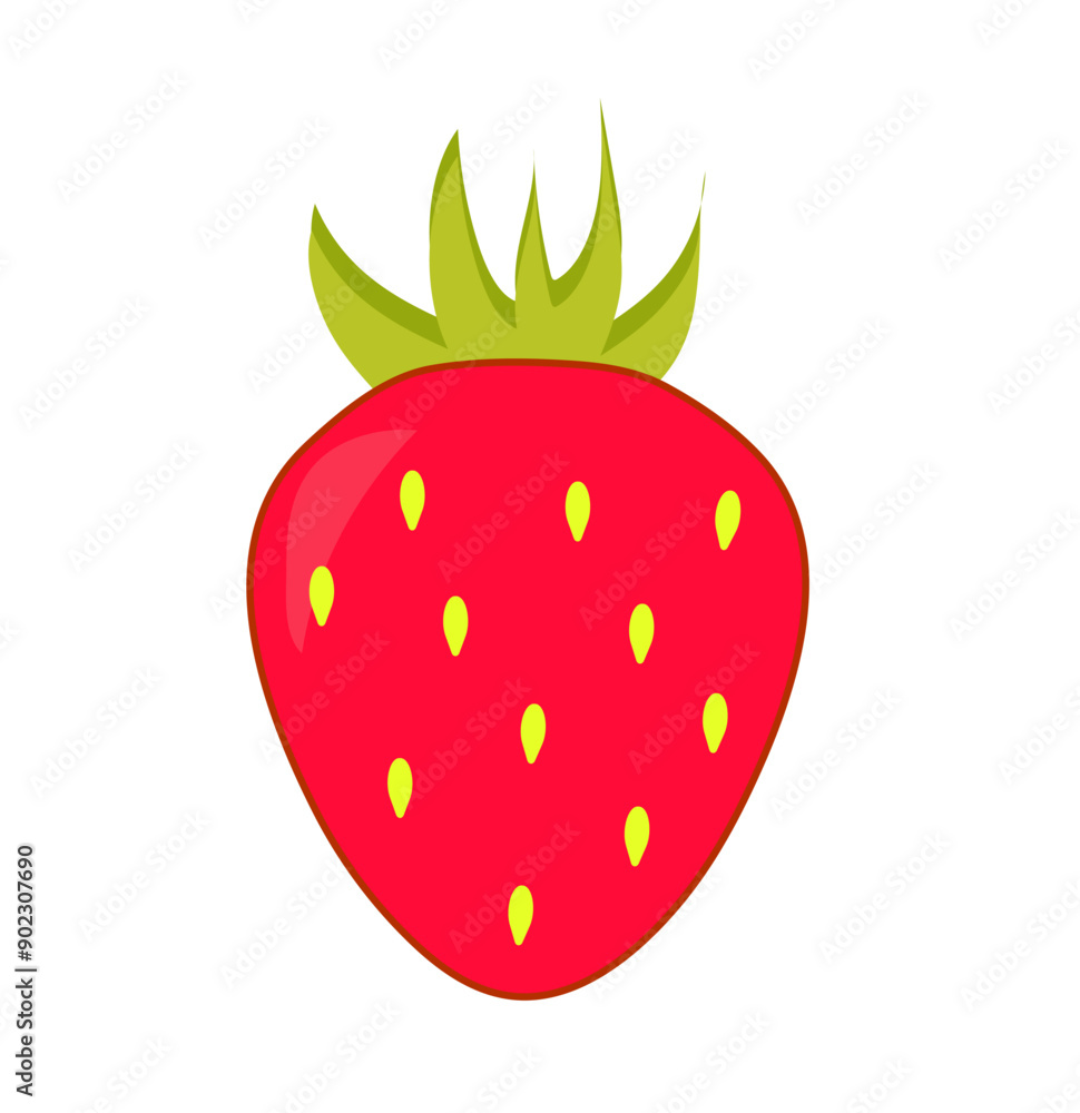Strawberry isolated on white background. Ripe strawberry. Red berry fruit. Vector illustration Strawberry isolated on white background. Ripe strawberry. Red berry fruit. Vector illustration