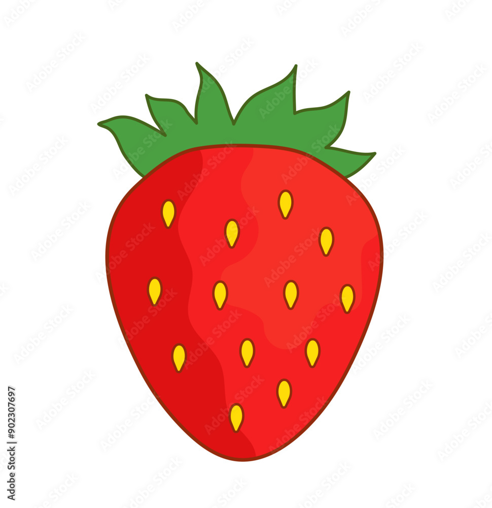 Strawberry isolated on white background. Ripe strawberry. Red berry fruit. Vector illustration Strawberry isolated on white background. Ripe strawberry. Red berry fruit. Vector illustration