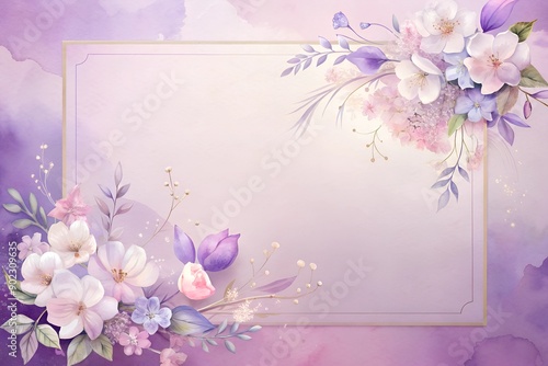 purple floral background for wedding invitation