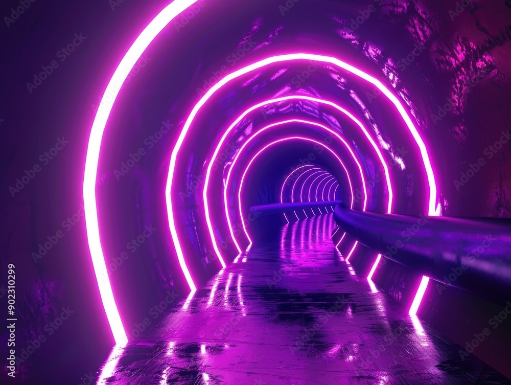 Naklejka premium Purple tunnel interior