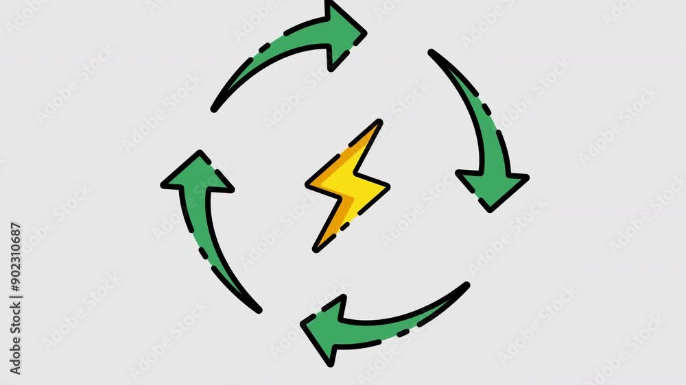Recycling Energy Lightning Bolt Recycling Energy Lightning Bolt