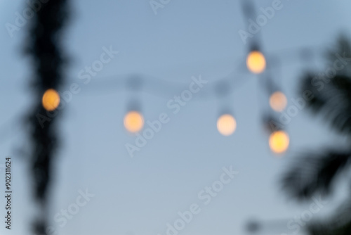 blur background of hanging lamp for background