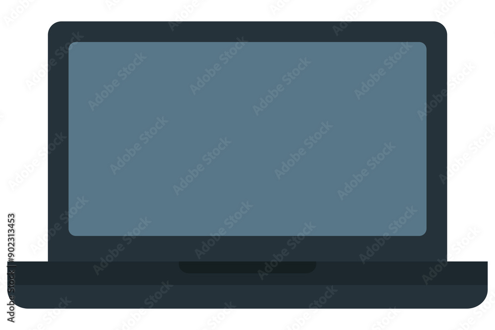 Laptop flat icon isolated on a white background. Laptop flat icon isolated on a white background.