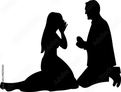 Marriage Proposal Silhouette