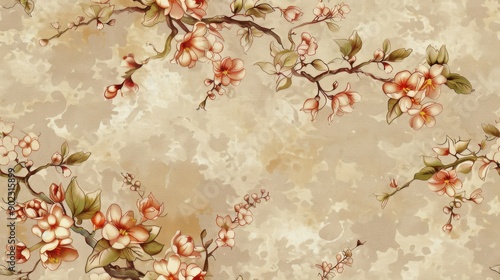 Elegant vintage Brown-eyed frame, spring wallpaper